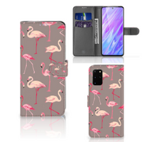 Samsung Galaxy S20 Plus Telefoonhoesje met Pasjes Flamingo - thumbnail