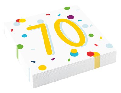 Feestservetten 70 Jaar Confetti (20st)