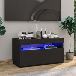 Tv-meubel met LED-verlichting 75x35x40 cm zwart