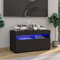 Tv-meubel met LED-verlichting 75x35x40 cm zwart - thumbnail