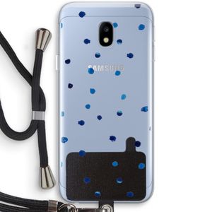 Blauwe stippen: Samsung Galaxy J3 (2017) Transparant Hoesje met koord