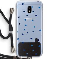 Blauwe stippen: Samsung Galaxy J3 (2017) Transparant Hoesje met koord