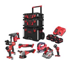 Milwaukee M18 FUEL™ FPP8E-553P Powerpack Accu Combiset 8-delig 18V 5.5Ah in PACKOUT™ Trolley - 4933499240