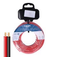 Platte parallelle kabel EDM 28707 Zwart Rood 15 m 2 x 1 mm