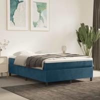 Boxspring bed 140x200 cm fluweel donkerblauw