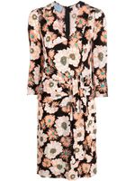 Prada Pre-Owned robe portefeuille à fleurs (années 2000) - Noir - thumbnail