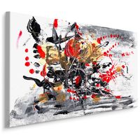 Schilderij - Chaotische Abstractie, print op canvas, premium print - thumbnail