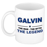 Naam cadeau mok/ beker Galvin The man, The myth the legend 300 ml   -