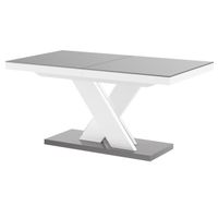 Uitschuifbare eettafel Xenon lux 160 tot 256 cm breed in hoogglans grijs met wit - thumbnail