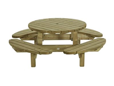 Picknicktafel rond 210 - Talen buitenmeubelen