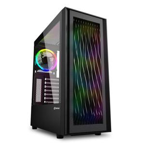 Sharkoon RGB Wave tower behuizing 2x USB-A | 1x USB-C | RGB | Tempered Glass