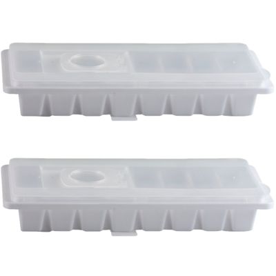 3x stuks ijsblokjes maken houders transparant met deksel 26 x 11 cm