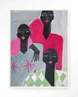 Urban Cotton Wandkleed 'We Are Family' 145 x 190cm in Floating Frame - off white