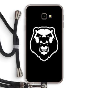 Angry Bear (black): Samsung Galaxy J4 Plus Transparant Hoesje met koord