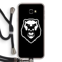 Angry Bear (black): Samsung Galaxy J4 Plus Transparant Hoesje met koord
