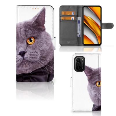 Poco F3 | Xiaomi Mi 11i | Telefoonhoesje | Met pasjeshouder | Kat