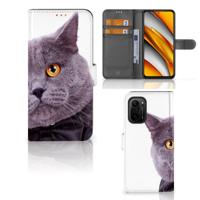 Poco F3 | Xiaomi Mi 11i | Telefoonhoesje | Met pasjeshouder | Kat