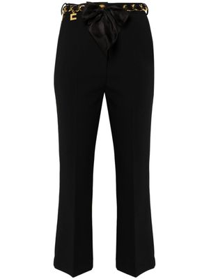 Elisabetta Franchi pantalon évasé à taille ceinturée - Noir