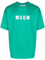 MSGM t-shirt en coton à logo imprimé - Vert