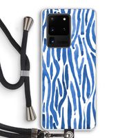 Blauwe nerven: Samsung Galaxy S20 Ultra Transparant Hoesje met koord