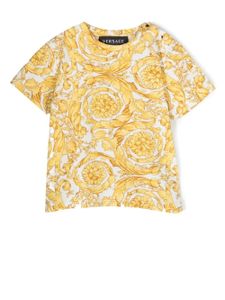 Versace Kids t-shirt à motif baroque - Jaune