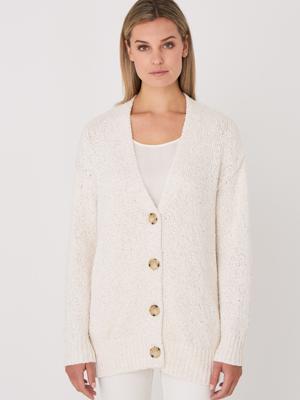 Italiaans katoenmix cardigan met pailletten