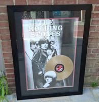 Rolling Stones Ingelijste Print Met Gouden Plaat - 99 x 74cm