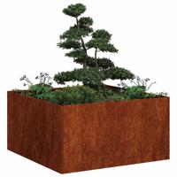VidaXL Plantenbak roestig 80x80x40 cm weervast staal