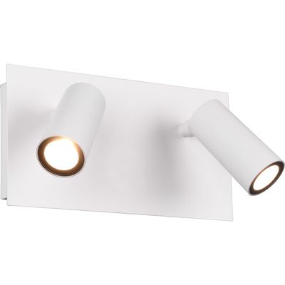 LED Tuinverlichting - Wandlamp Buitenlamp - Trion Sonei - 6W - Warm Wit 3000K - 2-lichts - Rechthoek - Mat Wit - Aluminium