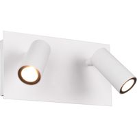 LED Tuinverlichting - Wandlamp Buitenlamp - Trion Sonei - 6W - Warm Wit 3000K - 2-lichts - Rechthoek - Mat Wit - Aluminium