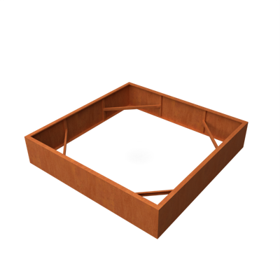 Artesa Rechthoekige plantenbak cortenstaal L200 x B200 x H40 cm zonder bodem - Geroba