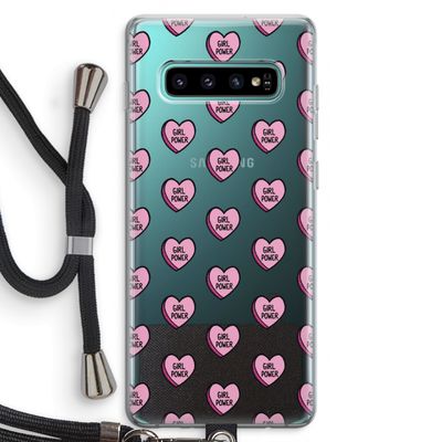 GIRL POWER: Samsung Galaxy S10 Plus Transparant Hoesje met koord