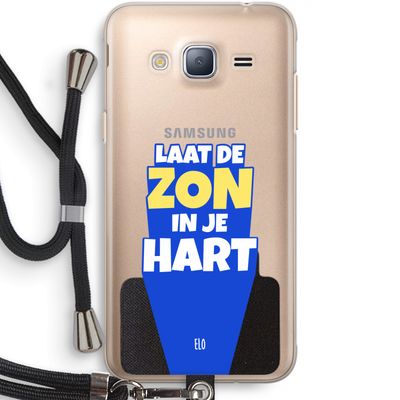 Laat de zon in je hart: Samsung Galaxy J3 (2016) Transparant Hoesje met koord