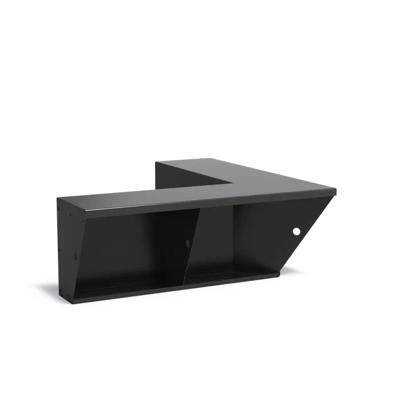 Keerwand aluminium binnenhoek 100x100x50cm. brede bovenrand
