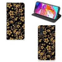 Samsung Galaxy A70 Smart Cover Gouden Bloemen