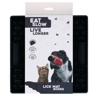 Eat Slow Live Longer Lick Mat Bones Grey