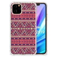 Apple iPhone 11 Pro Doorzichtige Silicone Hoesje Aztec Paars