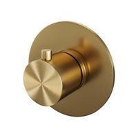 Brauer Gold Edition inbouwthermostaat - inbouwdeel - 1 gladde knop - PVD - geborsteld goud 5-GG-018RR