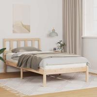 Bedframe met hoofdeinde Bruin 75 x 190 cm Massief grenenhout