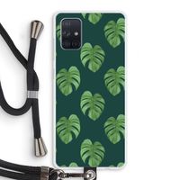 Monstera leaves: Samsung Galaxy A71 Transparant Hoesje met koord