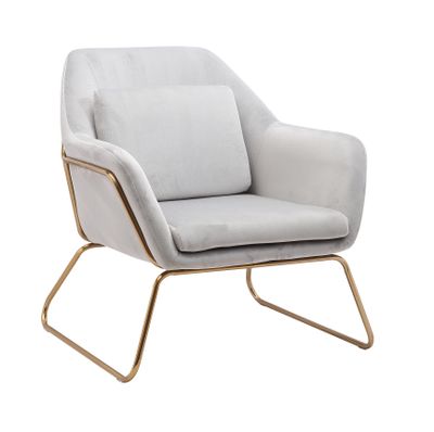Fauteuil Luzia Grijs + Goud frame Fauteuil Luzia Grijs + Goud frame