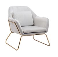 Fauteuil Luzia Grijs + Goud frame - thumbnail