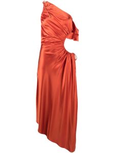 Cult Gaia robe froncée à design asymétrique à une épaule - Orange