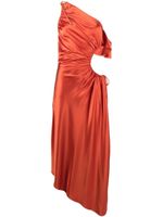 Cult Gaia robe froncée à design asymétrique à une épaule - Orange