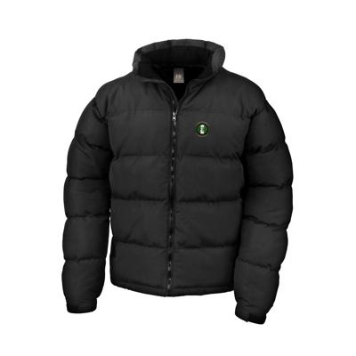 Puffer jas zwart - FR - Wat gaan we doen vandaag - logo links