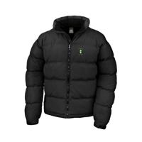 Puffer jas zwart - FR - Wat gaan we doen vandaag - logo links