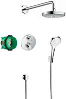 Hansgrohe Croma Select S showerset compleet met ecostat s thermostaat Chroom
