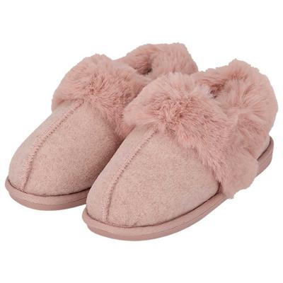 Apollo dames sloffen - instappers - roze - vilt / kunstbont - laag model - pantoffels Apollo dames sloffen - instappers - roze - vilt / kunstbont - laag model - pantoffels