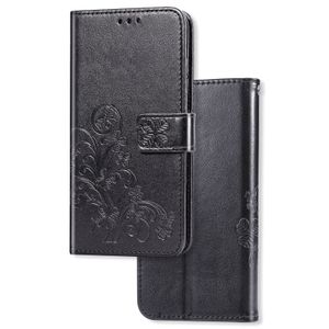 iPhone 14 Pro hoesje - Bookcase - Pasjeshouder - Portemonnee - Bloemenprint - Kunstleer - Zwart