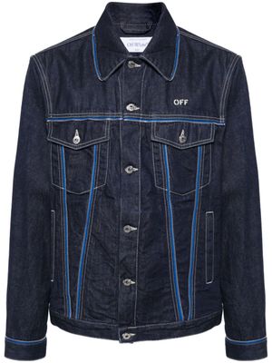 Off-White Denim jack met rits details - Blauw